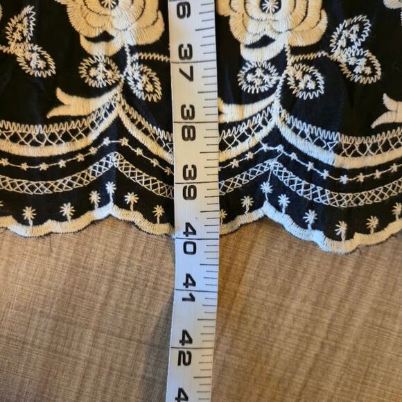 Karen Kane Embroidered Dress Women Size Small Black Preppy Feminine Cotton - Picture 7 of 8